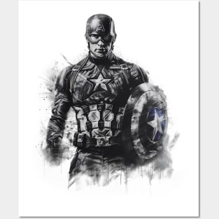 CAPTAIN AMERICA CHARCOAL Posters and Art